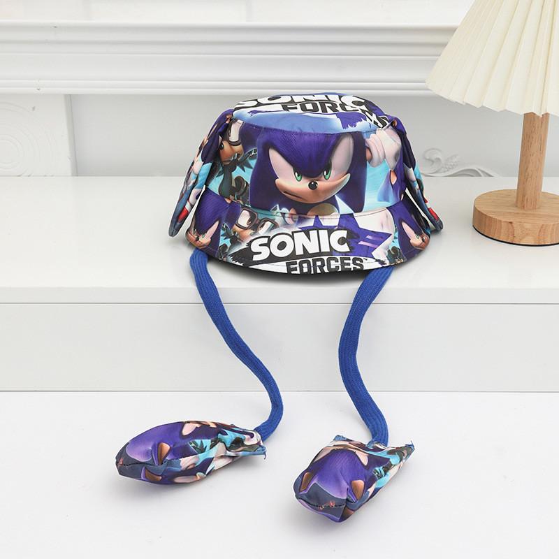 Cartoon Fisherman Hat For Kids With 3d Ears And Stitch Spider Man Print Design Summer Sun Protection Cotton Polyester