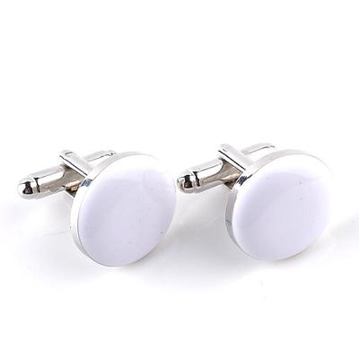 Two-Tone Round Men's Fashionable French Cufflinks - Stylish Shirt Accessories