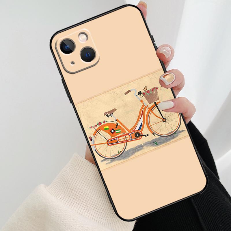 Bike Cycling Art Phone Case For iPhone 11 12 13 14 15 16 Pro XS Max Mini Cover For iPhone X XR Plus Back Case