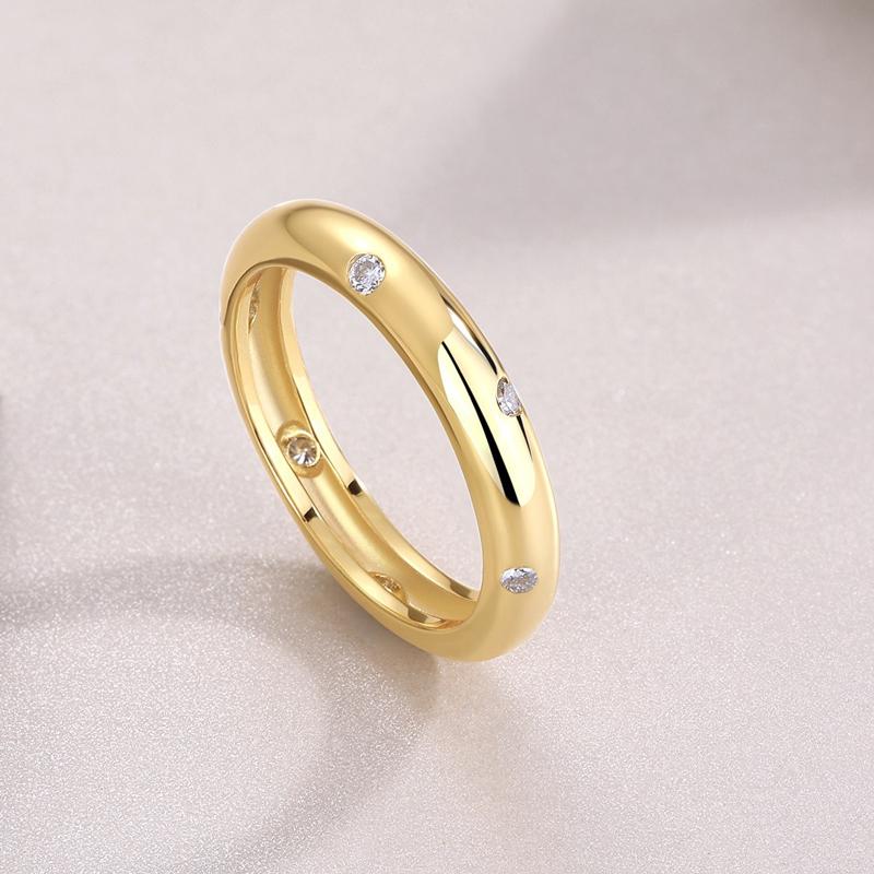 Nabest Gold Plated   CopperEngagement Wedding Rings GRA Certificate VVS D Color Moissanite Women Lab Diamond Ring