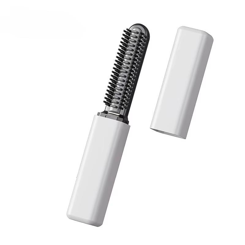 Mini Portable Straight Hair Comb Set Wireless Charging Curling Iron Fast Heating Lightweight for Office Travel Bangs Touch Up