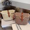 Neue Mode-Papier-Geflecht-Stroh-gewebte Tasche Umhängetaschen Lock Buckle Woven Bag Lässige Strandtasche Vielseitige Damentasche Umhängetasche