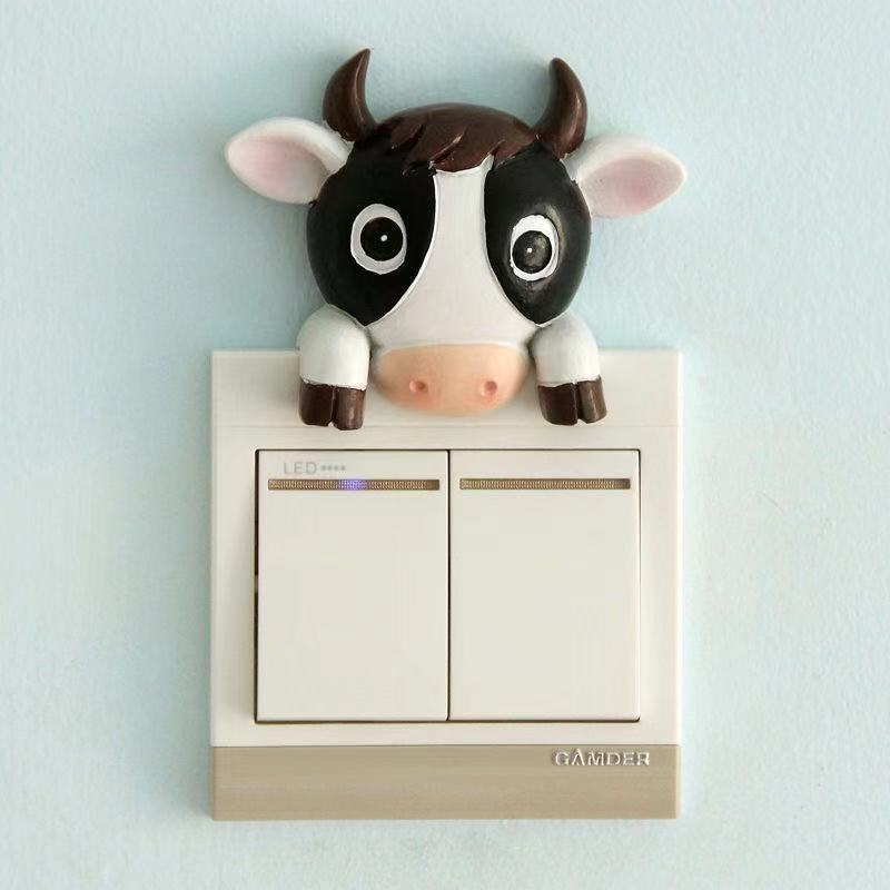Creative Resin 3D Switch Stickers Living Room and Bedroom Wall Cartoon Switch Wall Stickers Decoration Protector Cover DIY