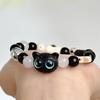 Cute Black Cat Beaded Bracelet For Women Men Black White Beads Cartoon Animal Couple Bracelet Trendy Jewelry Lovers Gift