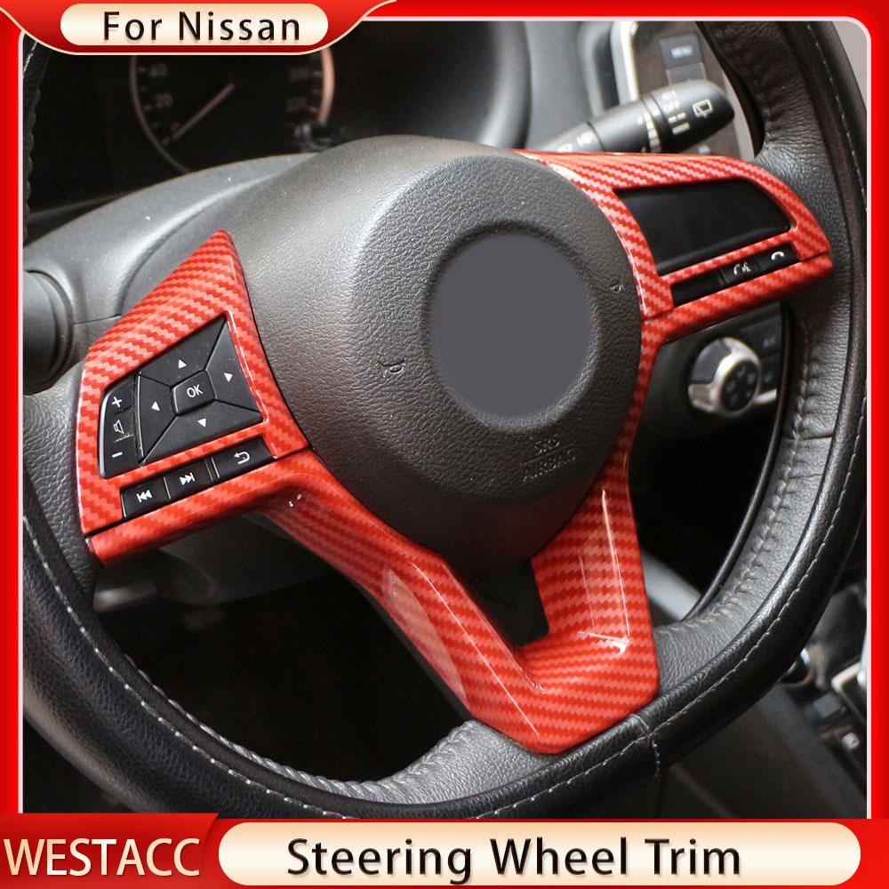 Car Steering Wheel Covers Trim Sticker for Nissan X-Trail T32 Rogue Kicks 2017- Qashqai J11 Altima Micra Leaf Sentra