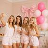 43 x 24 Inches Large Bow Themed Party Decorations Giant Pink Bow Decor Satin Ribbon, Contains Felt Big Pink Bow Wall Decor