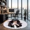 Indila Printed Round Rug Carpet Chair Rug Area Rug Entryway Doormats,for Office Chair Living Room Bedroom Kitchen Room.