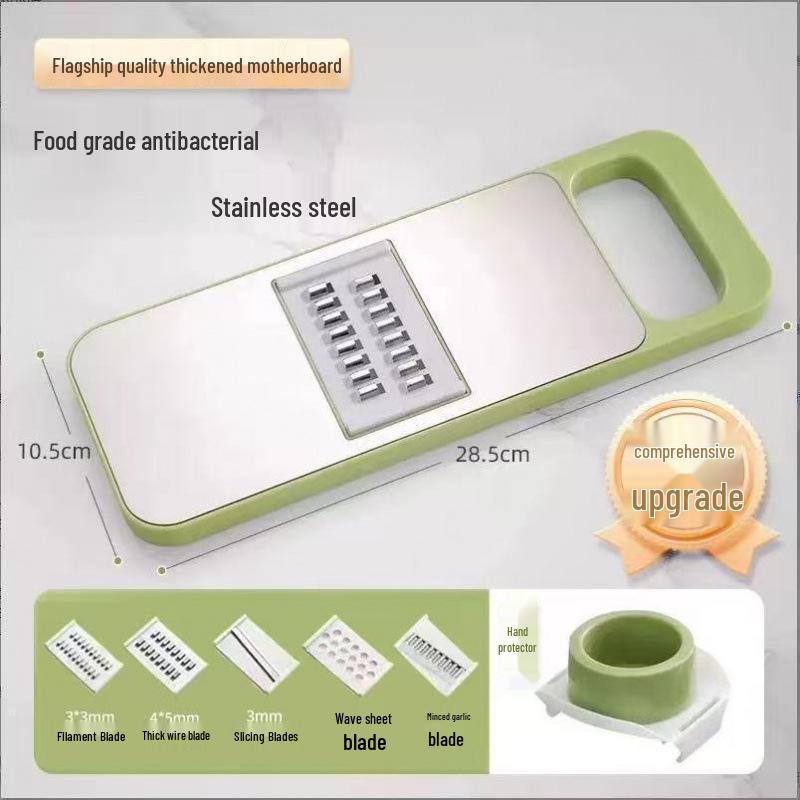 

Stainless Steel Multifunctional Vegetable Slicer & Grater with Hand Guard