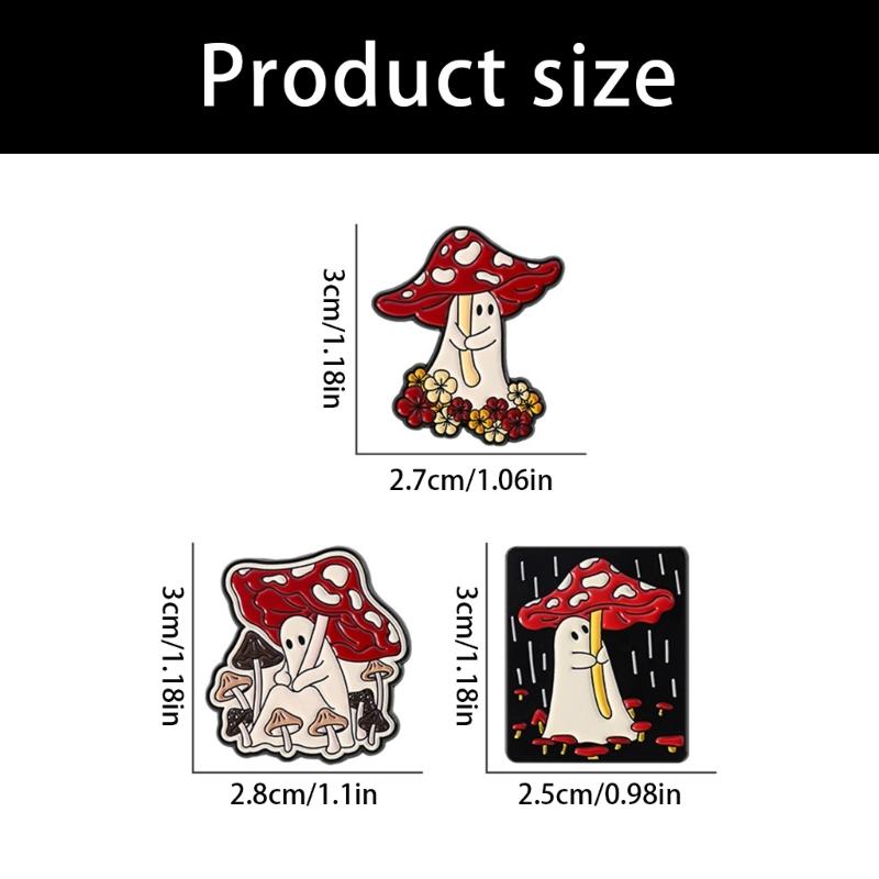 Playful Alloy Creative Mushroom Brooch Cartoon Design Hobgoblin Tale Theme for Fashion Accessory and Unique Expression