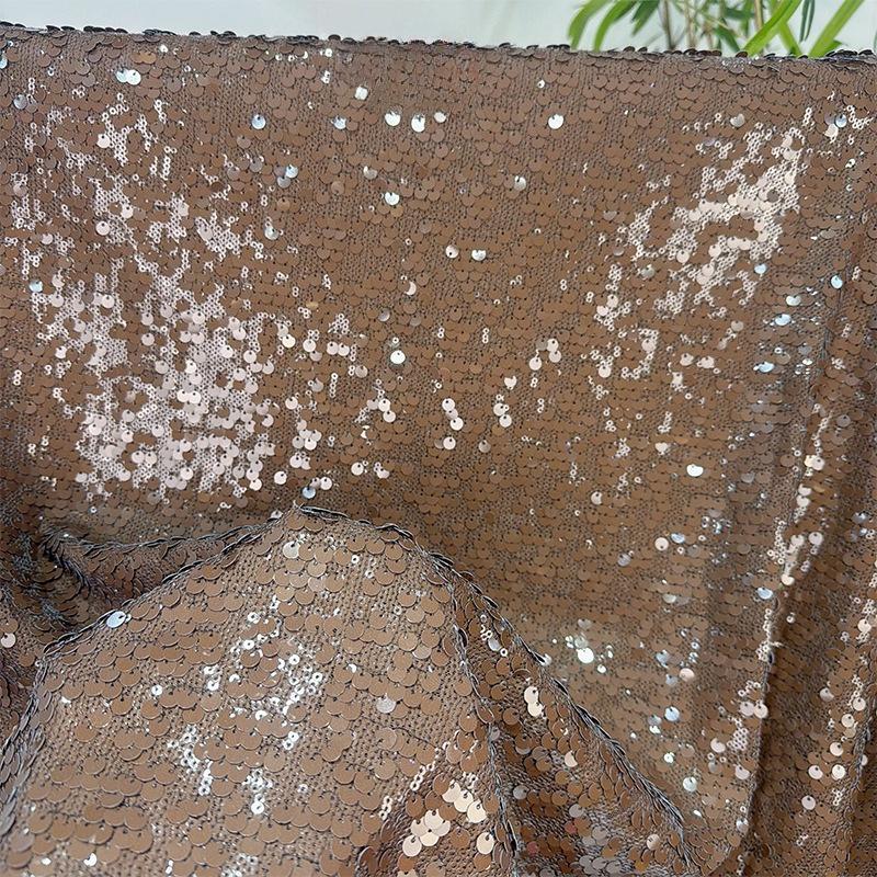 Double Layer Thick Scale Sequins Fabric Glitter Embroidered Material for handmade Sewing Show Evening Dresses Gown Materials