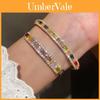 Bracciale a polsino a doppio strato quadrato con zirconi geometrici per un look da ufficio alla moda
