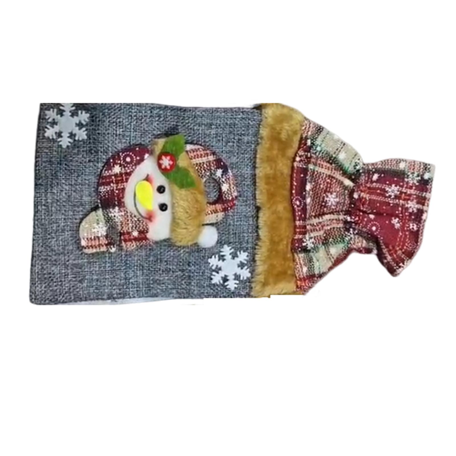 

Рождественские украшения Набор для винных бутылок Украшение для винных бутылок из льна в клетку Красное вино Шампанское Креативная сумка для винных бутылок One Size