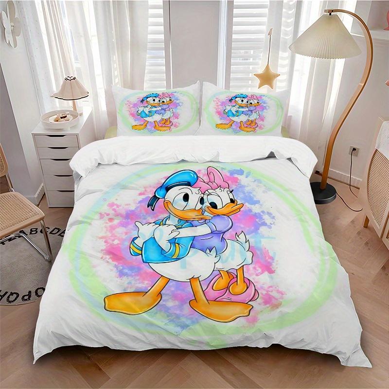 3pcs Good Friends Daisy Donald Duck Bedding Set 1 Soft Quilt Cover + 2 Pillowcases, Machine Washable Suitable for All Seasons B029