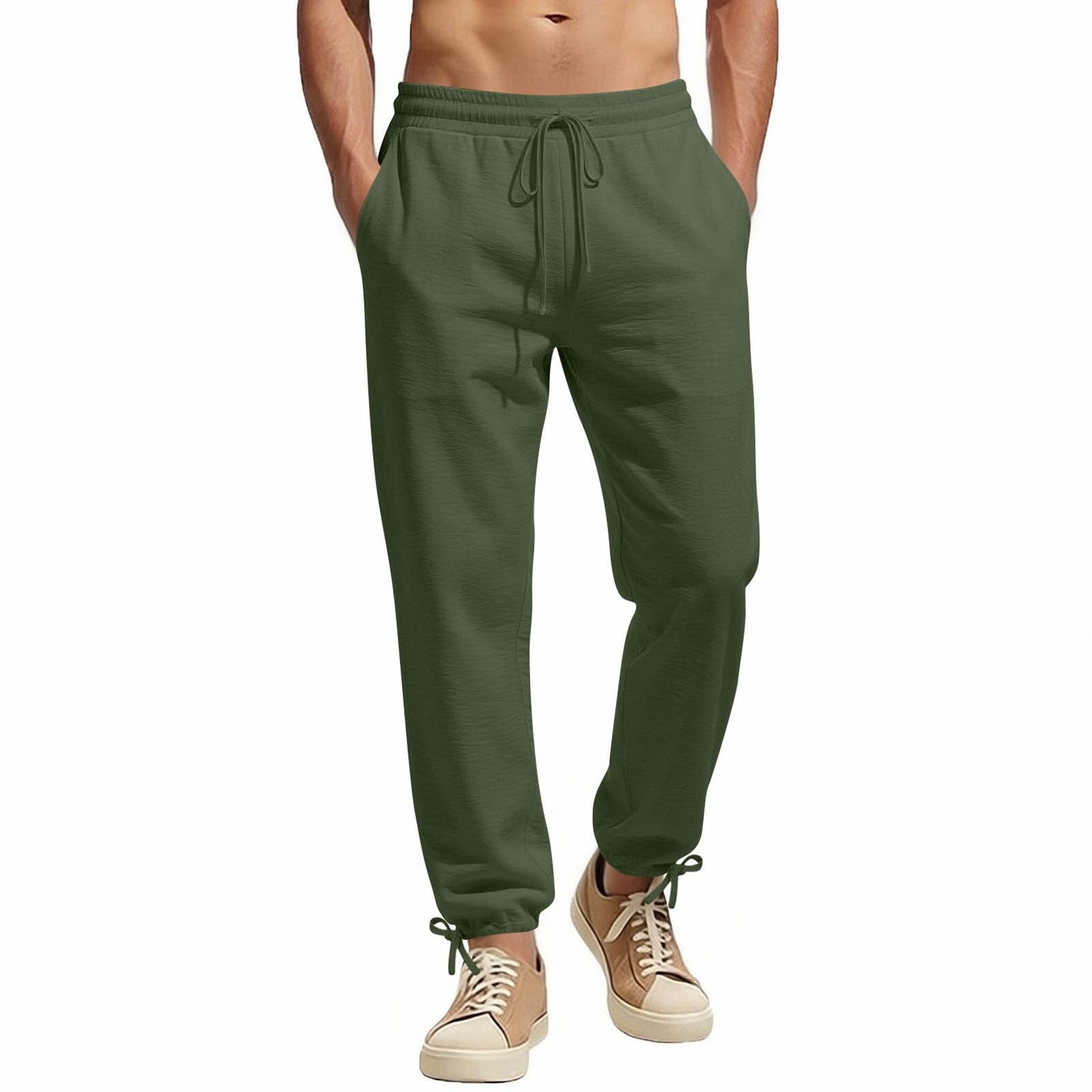 

Men s Color, American , Casual, Sporty Cuffed Pants, Long Pant L армия зеленый