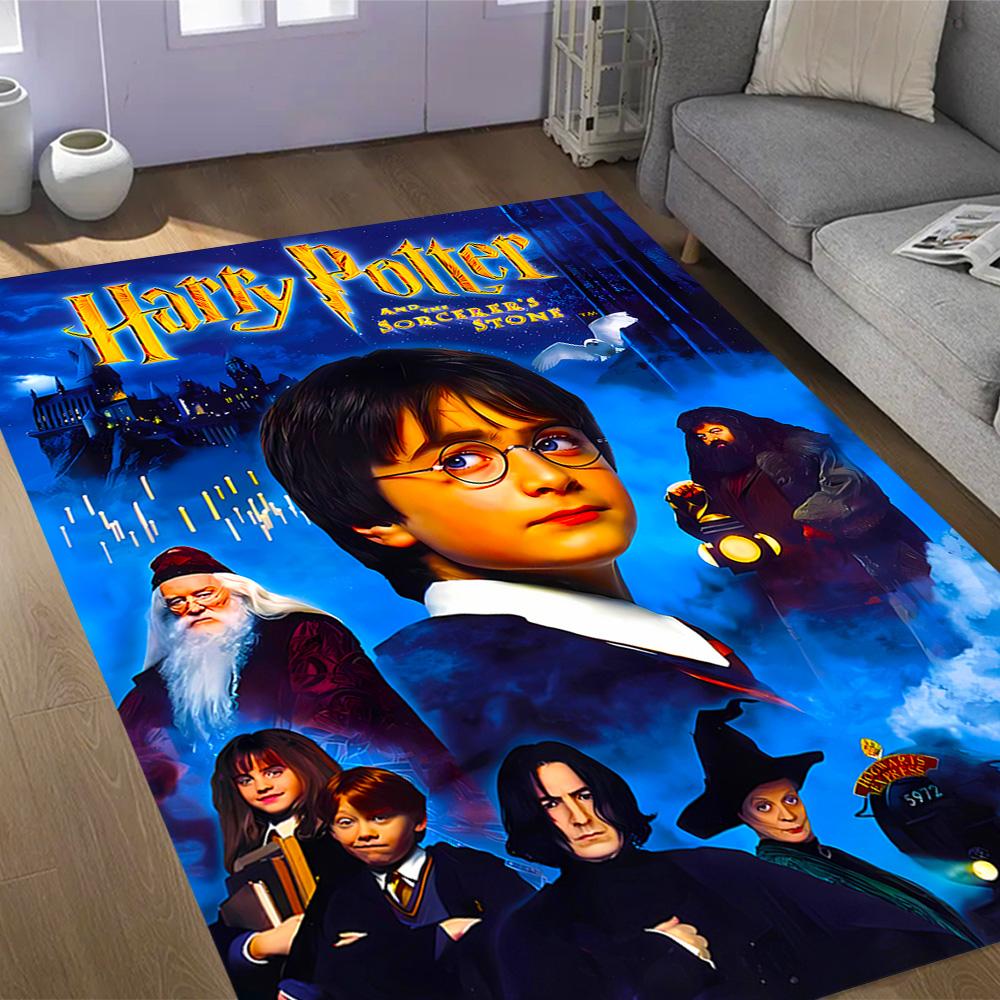 Harry Potter Hogwarts Themed Anti-Slip Rugs - Polyester Home Decor, Suitable for Bedrooms, Living Rooms, Doorways, Studios, and Decorations