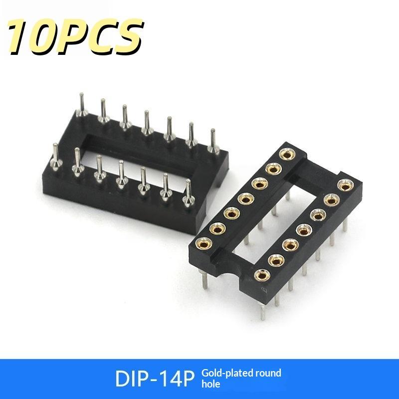 10Pcs Dip6 Dip8 Dip14 Dip16 Dip18 Dip20 Dip28 Dip40 Pins Round Hole Ic Socket Connector Dip 6 8 14 16 18 20 24 28 40 Pin Sockets