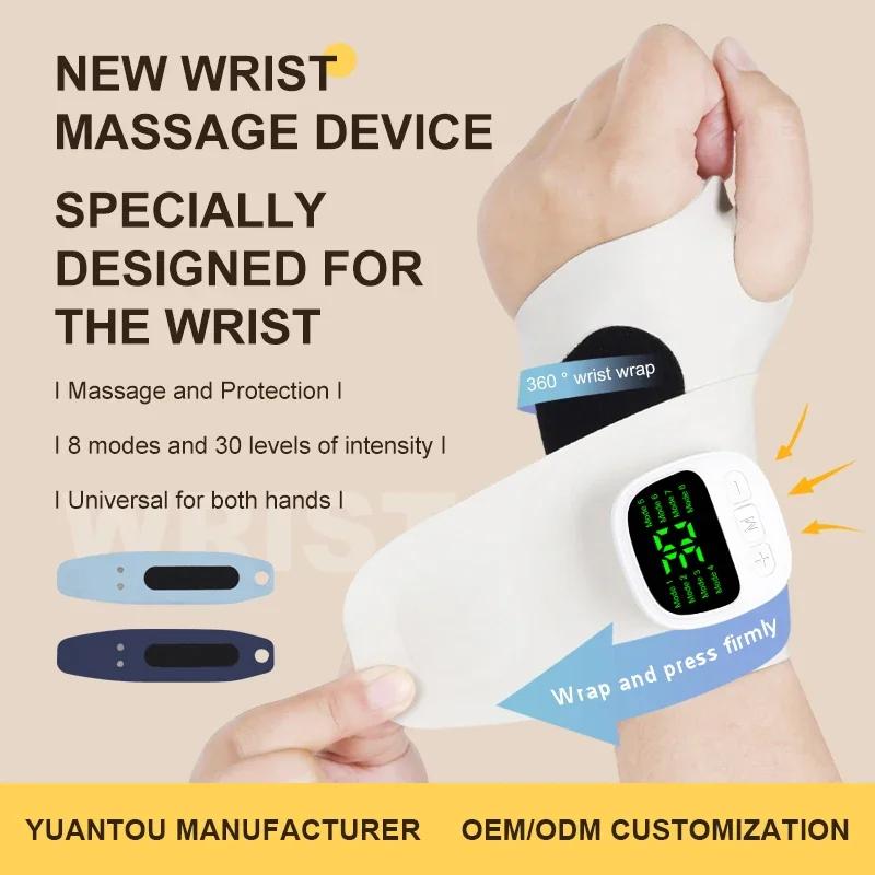 Electric Hand Massage Cordless Wrist Massager USB Rechargeable Vibration Relieves Tenosynovitis Massager for Carpal Tunnel