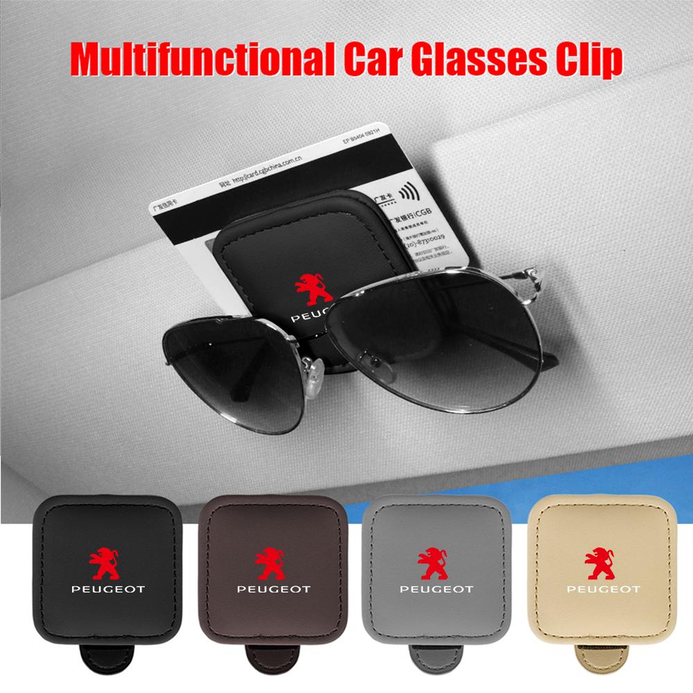 Car Sun Visor Glasses Clip Magnetic Sunglasses Organizer Box Card Holder For Peugeot 307 308 206 207 208 408 107 2008 3008 valve