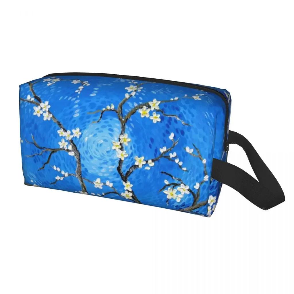 Travel Vincent Gogh Almond Blossoms Violet Toiletry Bag Flowers Makeup Cosmetic Organizer Storage Dopp Kit Case