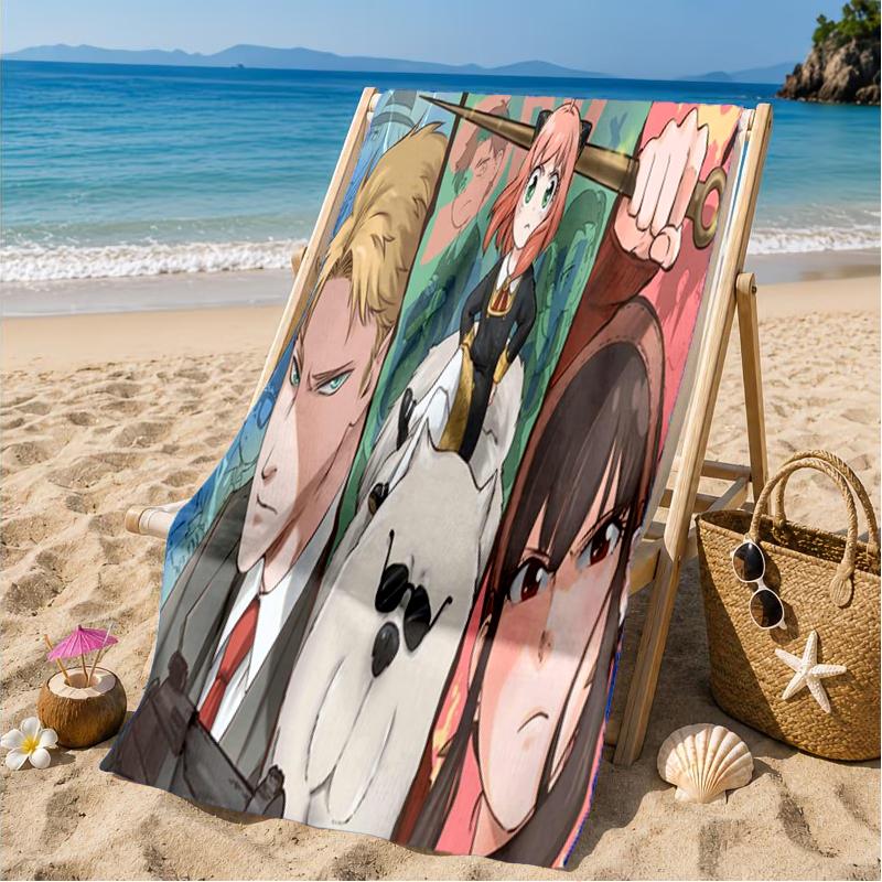 Cute anime spy Famliy Beach Towel, Microfiber Beach Towel, Perfect For Pool, Beach, Travel, Home Decor Beach Party Fan gifts