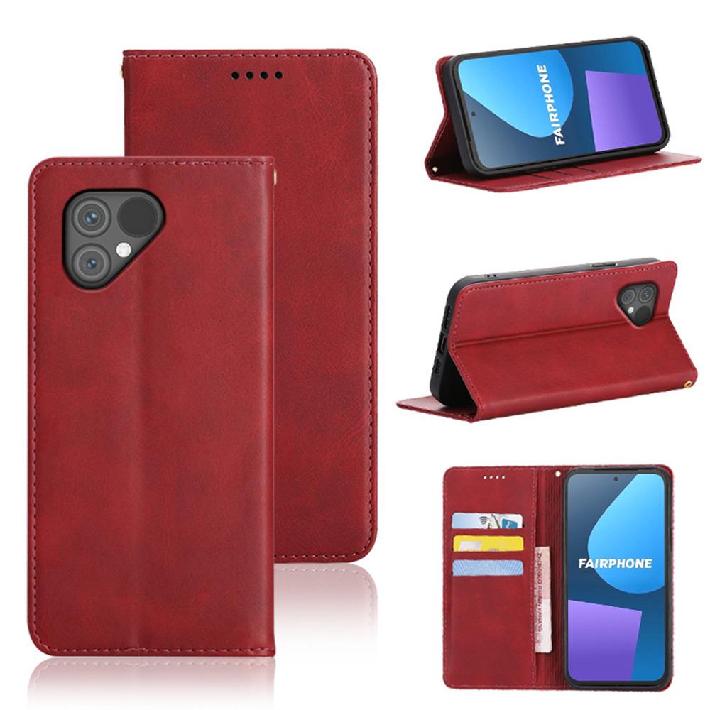 

Для чехла-кошелька Fairphone 5 из телячьей кожи с текстурой и скрытой магнитной застежкой Red