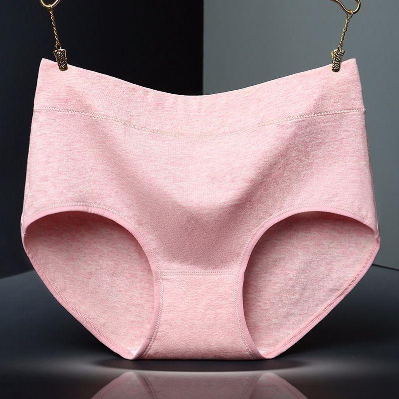 

Женские трусики из хлопка стильного цвета средней посадки, мягкое легкое дышащее нижнее белье для повседневной носки Pink,L