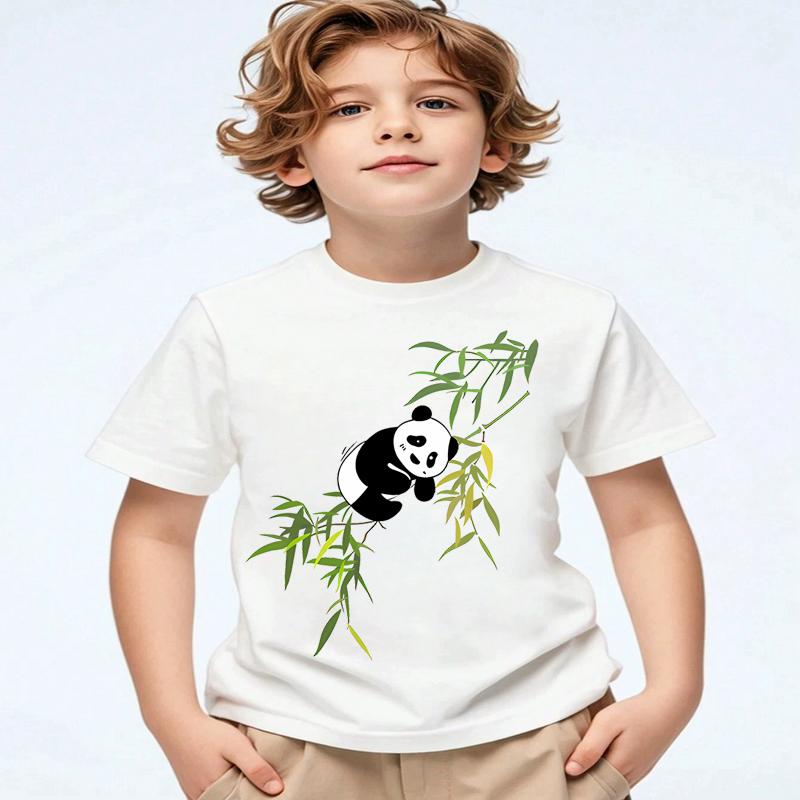 Bestselling Panda Summer Tshirts for Boys and Children Halfsleeved Summer Wear Shortsleeved Stylish Boys Tops Polyester