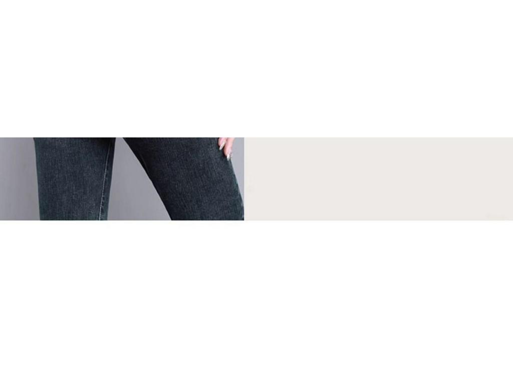 Women's Blue-Gray Fleece-Lined High-Waisted Slim-Fit Denim Pants - 2023 Autumn/Winter Style