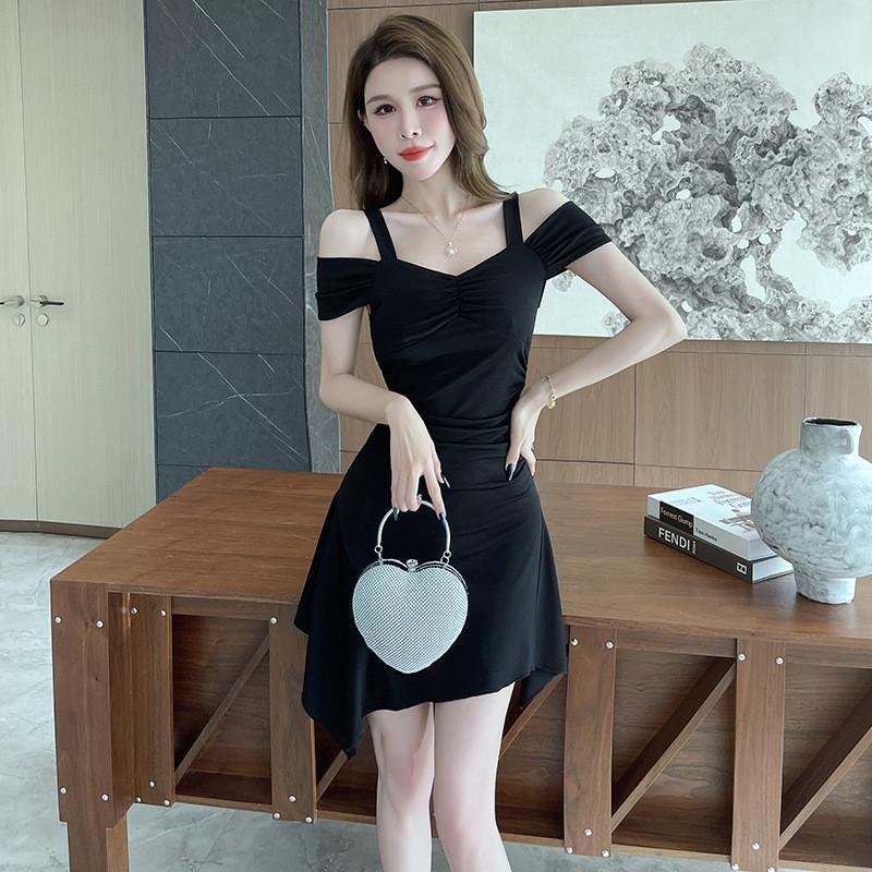 Satin Polyester Bodycon Dress With Vneck And High Waist For Office Wear