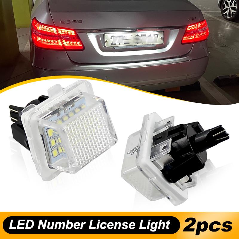 2pcs Car Error Free LED Number License Plate Light for Mercedes Benz W204 W212 C207 C216 W221 2007-2011 T10 License Plate Lights Dome Lights 6