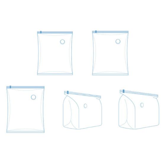 Vakuum Organizer Bag Dobbel Glidelås Forsegling Støvtett plast Kompresjonspute Klær Plassbesparende veske Hjemmeutstyr