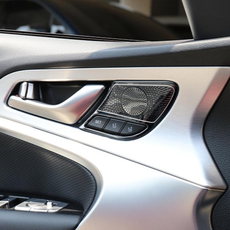 Auto Interior Accessories Stainless Steel Car Door Speaker Cover Car A-Pillar Tweeter Speaker Trim For Genesis G70 -2026 LHD