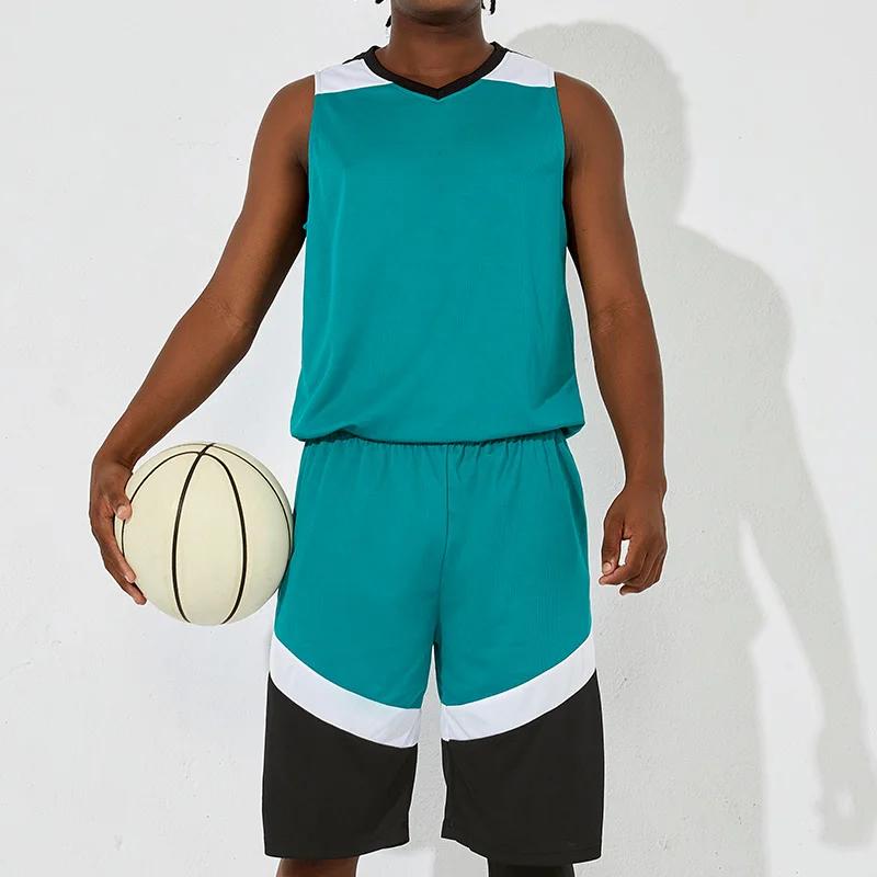 2pcs Set Men Basketball Football Jerseys Fitness Running Sport Clothes Jogging Marathon Athletic Training Plus Size Sportswear