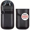 RFID Car Key Fob Protector Anti-Theft Faraday Pouch with Keychain Double-Layer Shielding Carbon Fiber Design