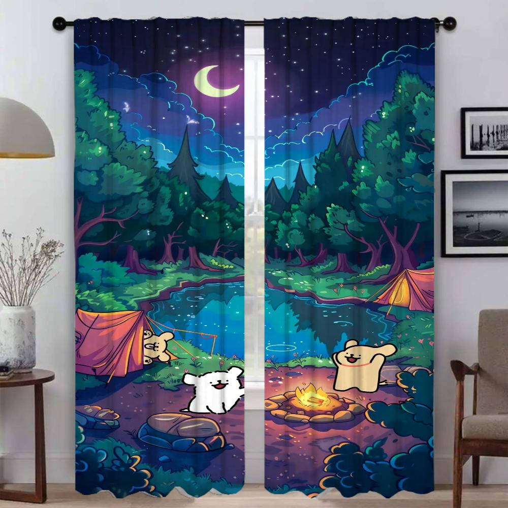 

Домашний интерьер Шторы для гостиной Шторы TuTu Тюль для спальни Перегородка Украшения на Хэллоуин Оттенки Кухня Затемнение W50xH70cmx2pcs-CL