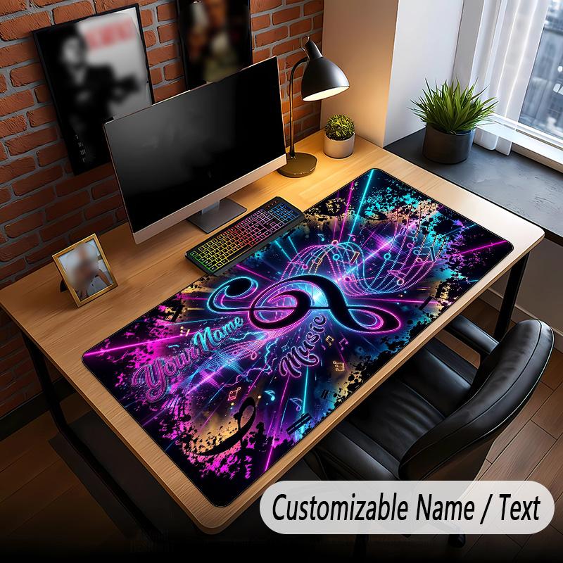 Music General Theme Custom Mouse Pad Personalized With Name Text Customized Desk Mat For Office Home Decor