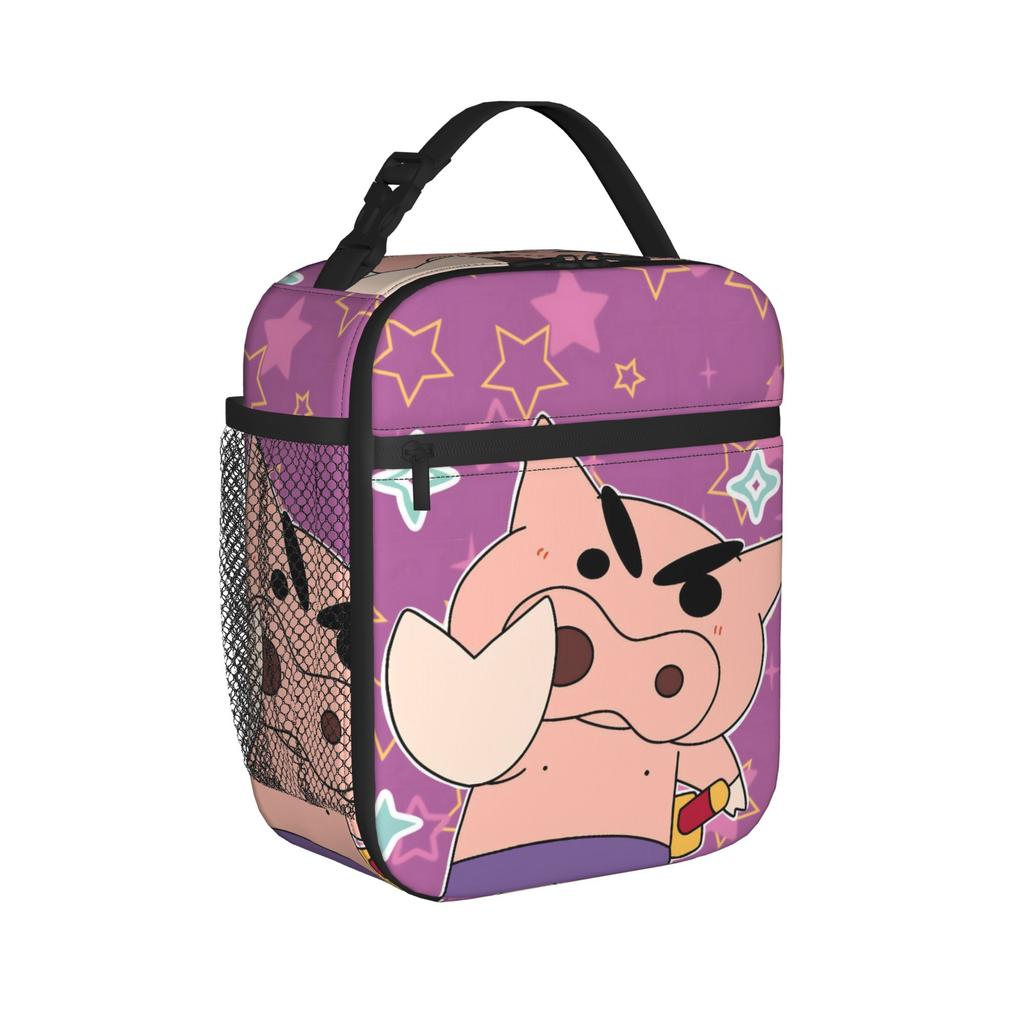 Crayons Shin-chans Thermal Insulated Lunch Bag for Travel Cartoon Reusable Food Container Bags Thermal Cooler Lunch Box