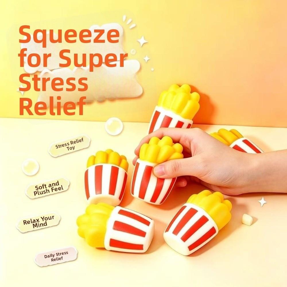 Sound Effects Crackling Fries Squishy Toy Crunchy Realistic Food Pinch for Kids Adults