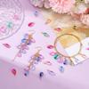 PH PandaHall Crystal Dangle Charms Pendants Teardrop Charms Bead Charms with Copper Loops for Jewelry Making Necklace Crafts