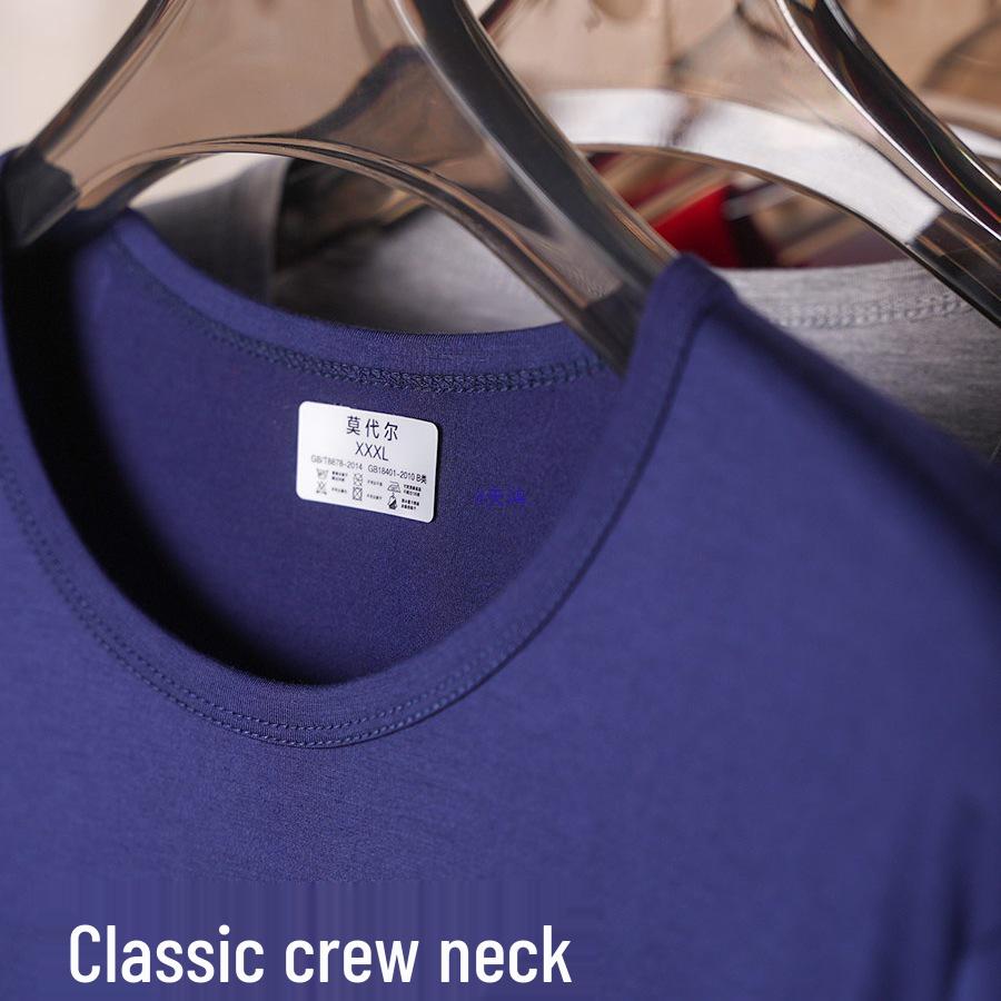 Men's Modal Cotton Long Sleeve Thermal Underwear Set - Lightweight Round Neck Base Layer for Autumn & Winter