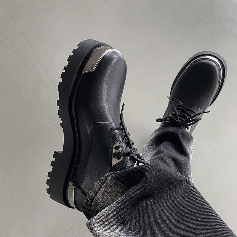Fashion Italian Men's Leather Casual Shoes Thick Bottom Outdoor High Quality Safety Shoes for Men Work Formal Shoes Designer Dress Shoe