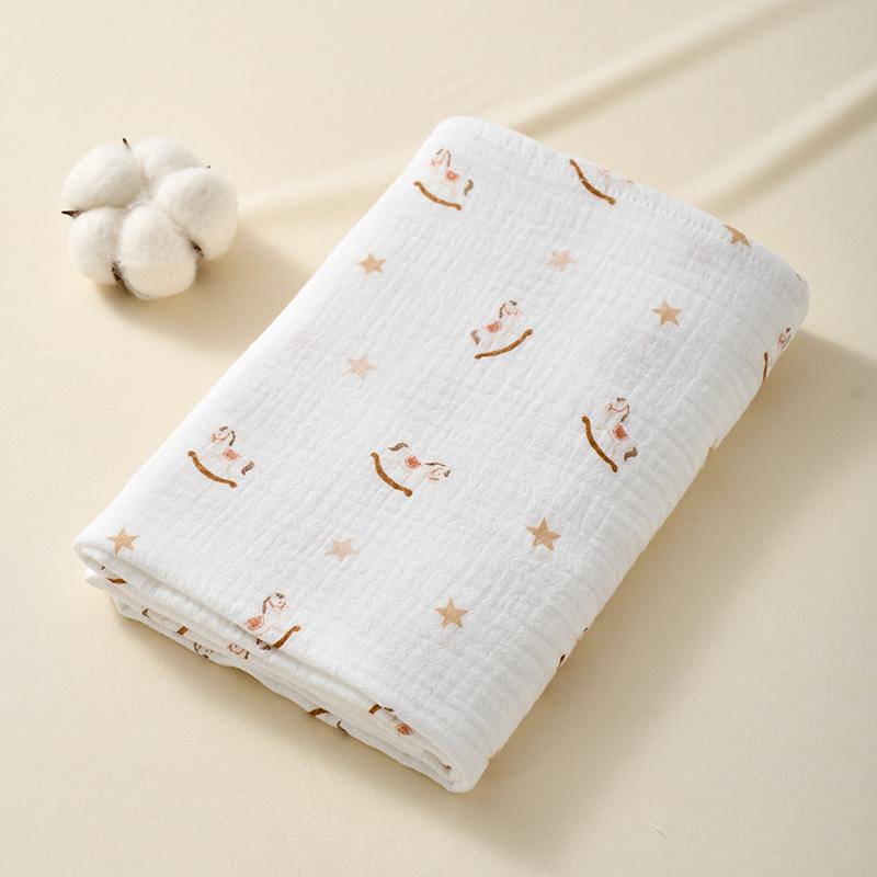 Baby Bath Towel: Pure Cotton Absorbent Gauze Swaddle, Summer Blanket, Infant Wrap