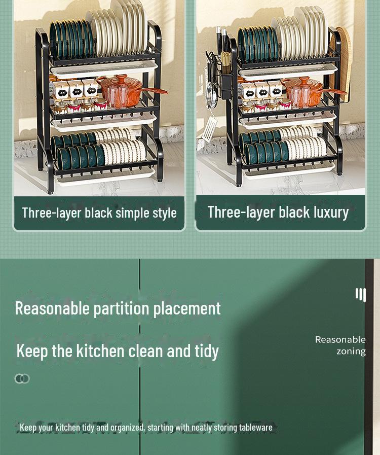 Multifunctional Kitchen Sink Dish Storage Rack