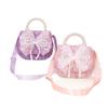 Korean Style Girls' Crossbody Bag with Bowknot, Pearl Details, and Sequin Crystal Patch