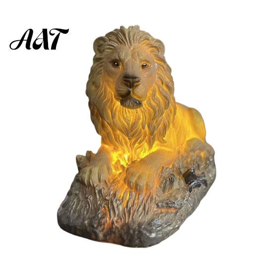 Cute Bedside Nightlight for Bedroom 3D Animal LED Night Light, Resin Dolphin Owl Lion Sculpture Table Light Kids Lamp, USB Desk Decor