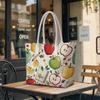 Cute Apple Print Tote Bag for Daily Shopping Carry Shoulder Bag Fashion Casual Handbag
