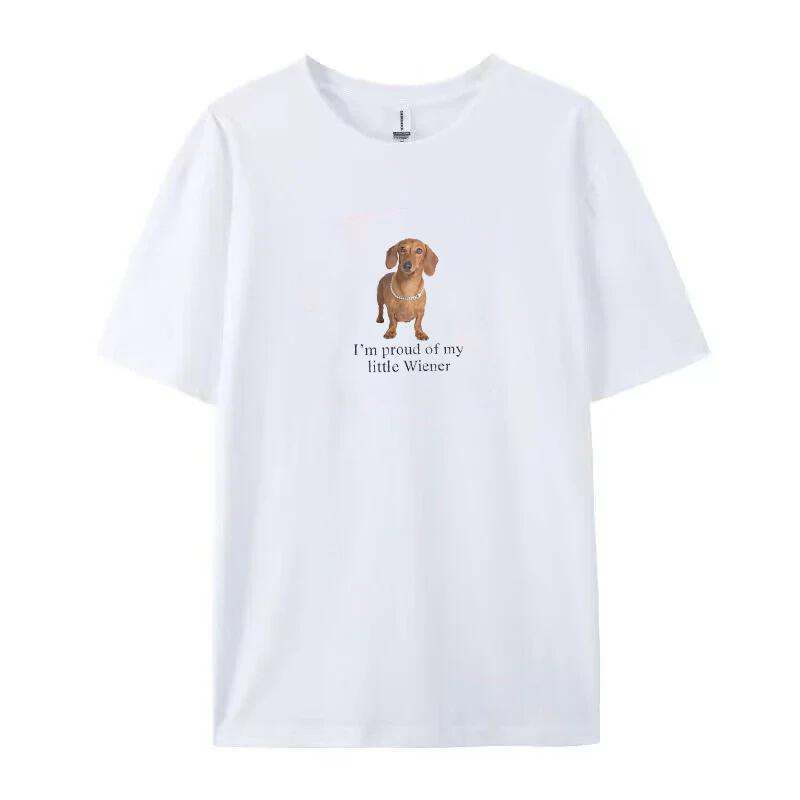 

Funny Dog Print T Shirt Fashion Streetwear Women Graphic Tops Cute Short Sleeve TShirts Y2k Aesthetic Tees Clothes Oversized S