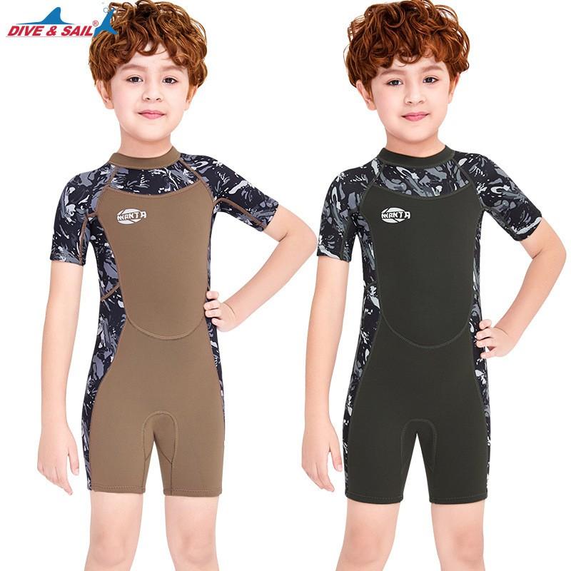 2.5mm Neoprene Kids Shorty Wetsuit Snorkeling Surfing Diving Boys Thermal Rash Guard Summer Winter