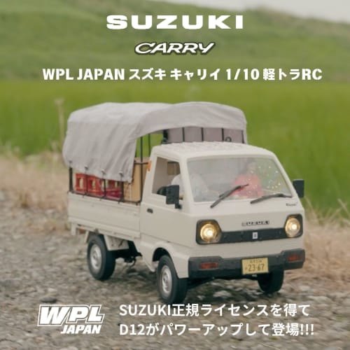 WPL JAPAN Suzuki Carry 1/10 Scale Light Truck RC Car D12 RTR 2WD with Original Sticker, Cargo, Technical Approval Mark, and Battery (2WD, White)