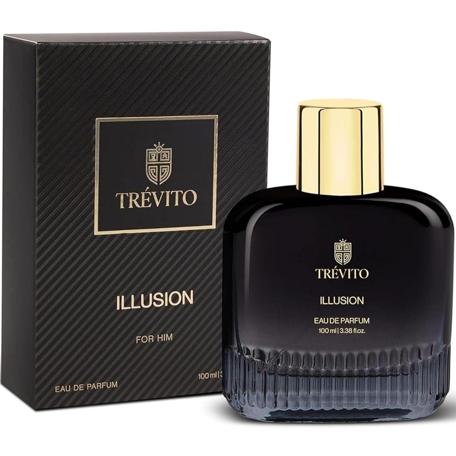 TRÉVITO Illusion Luxury Perfume for Men 100ml | Premium Long Lasting Eau de Parfum | Aromatic Fougere Fragrance 100ML